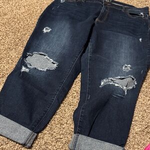 Enjean Denim Co. distressed stretch ankle jeans (3XL) - EUC!
